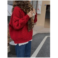 韩都衣舍新款女装韩版宽松圆领毛衣