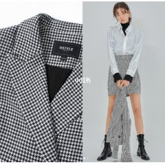 韩都衣舍韩版女装千鸟格外套时尚套装