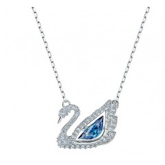施华洛世奇蓝色天鹅项链