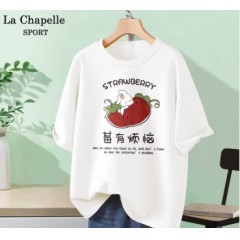 拉夏贝尔白色莓莓兔T恤