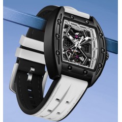 黑客白面酒桶形腕表